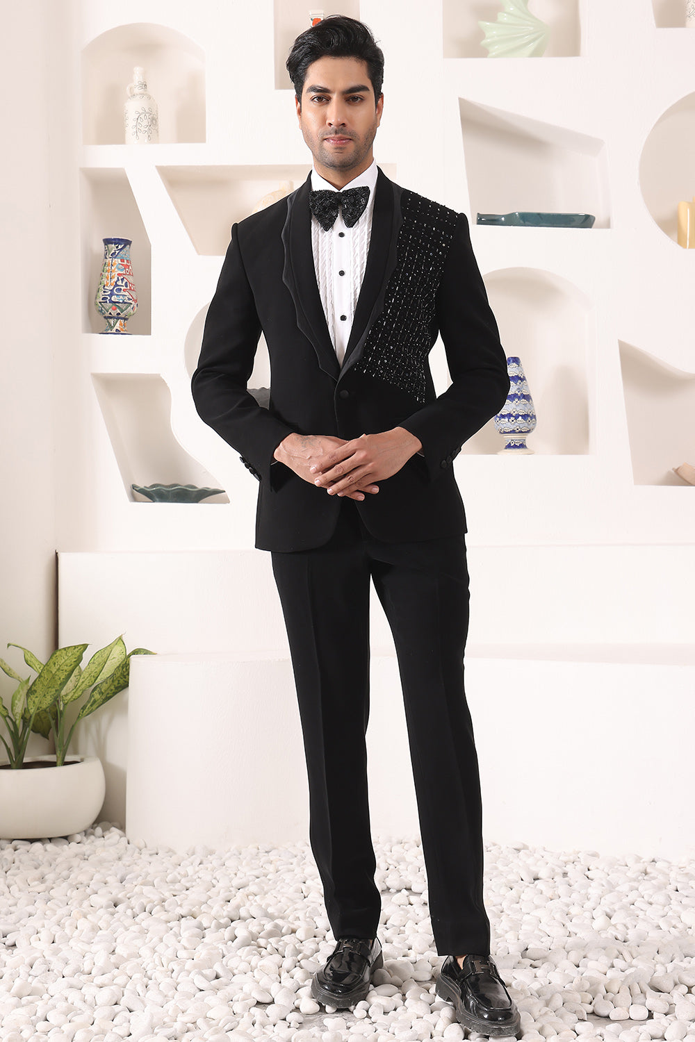 Black Tuxedo with Cutdaana Details