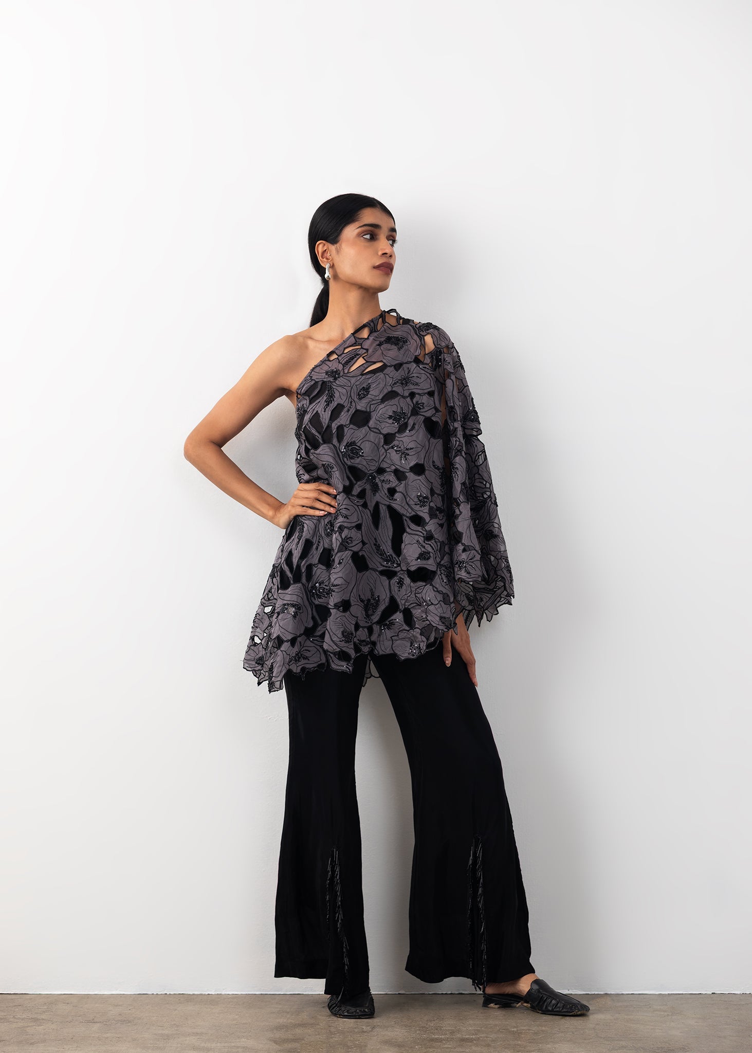 Cutwork One shoulder Coord