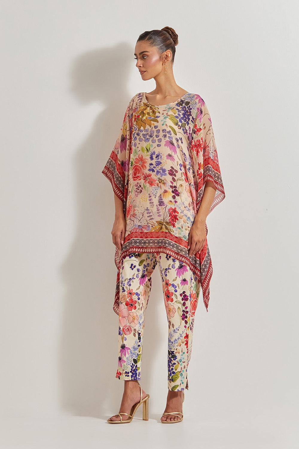 Blooming Burst Asysmmetrical Top with Pants