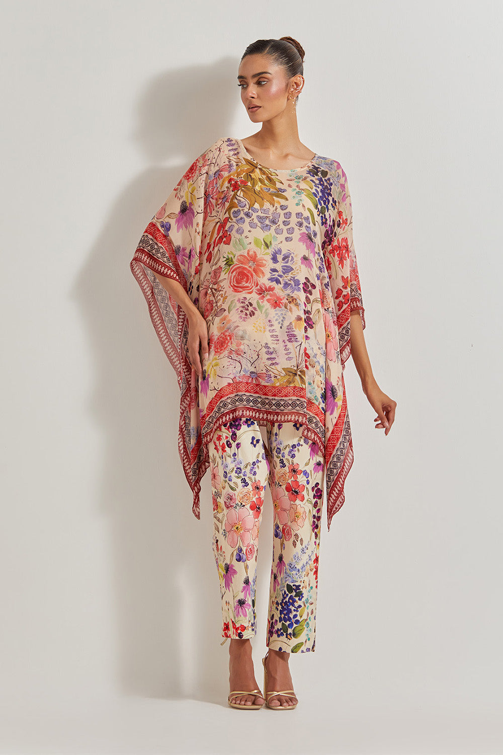 Blooming Burst Asysmmetrical Top with Pants