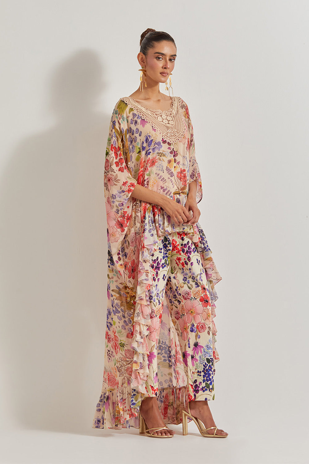 Blooming Burst Co-Ord With Lace Neck Line