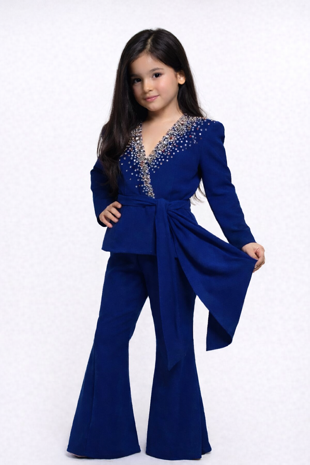 Blue Coord Set with Stone Embroidery