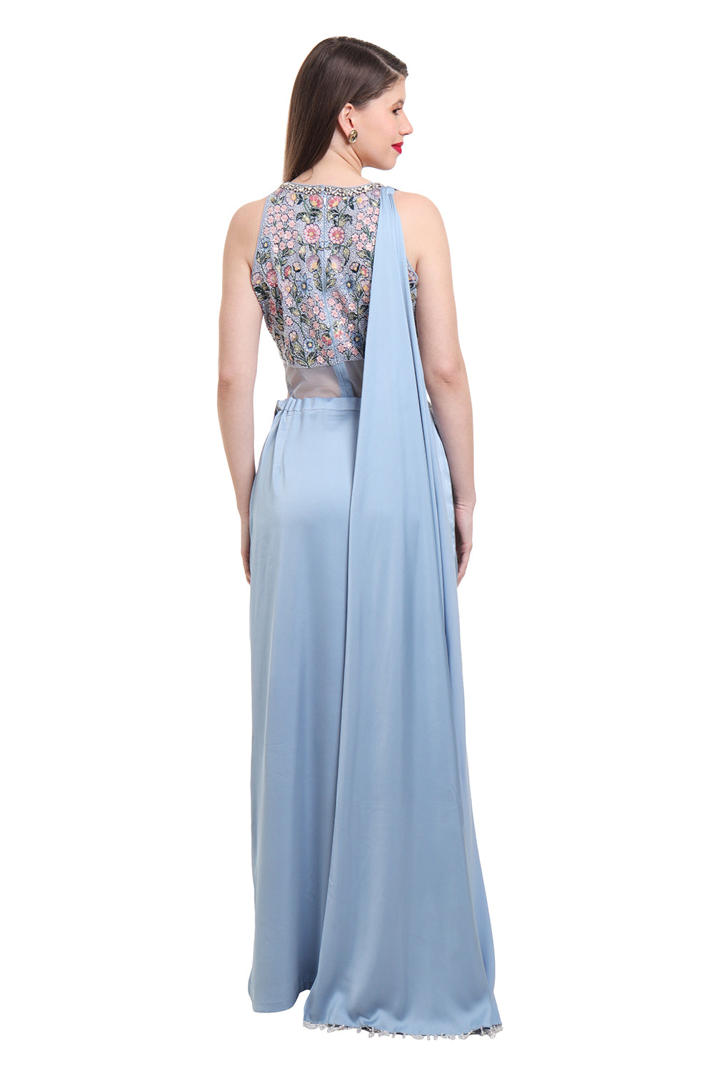 Blue Drape Saree