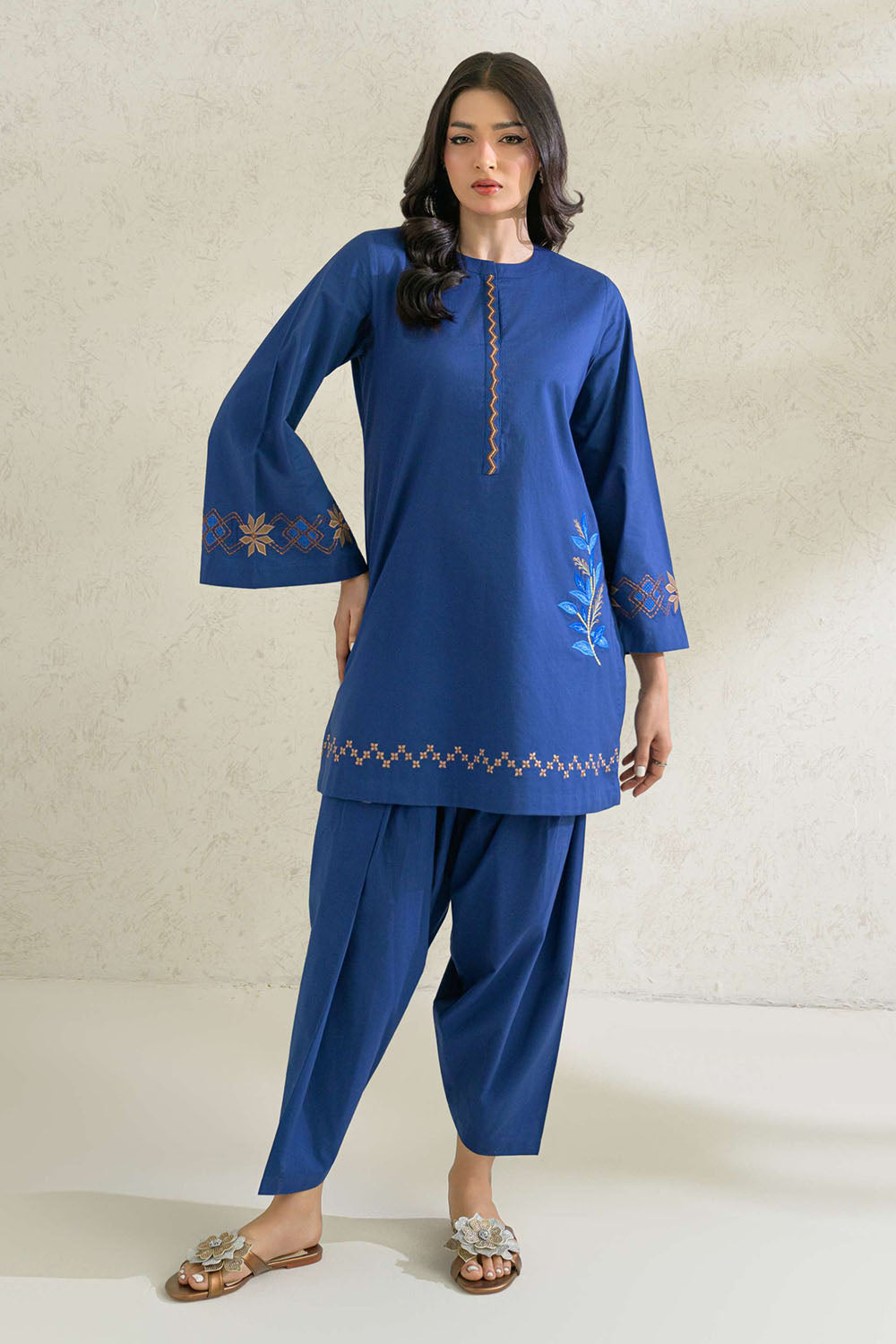 Blue Embroidered  Co-Ord Sets