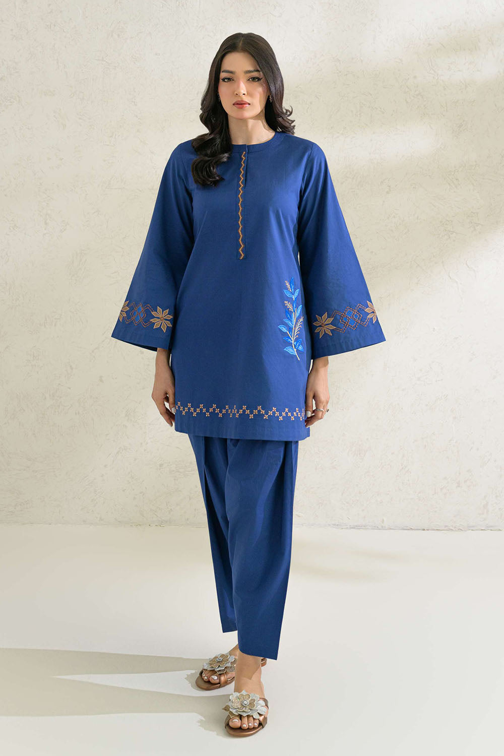 Blue Embroidered  Co-Ord Sets