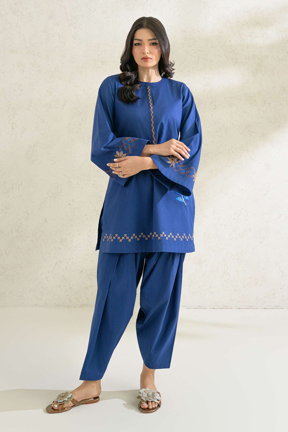 Blue Embroidered  Co-Ord Sets