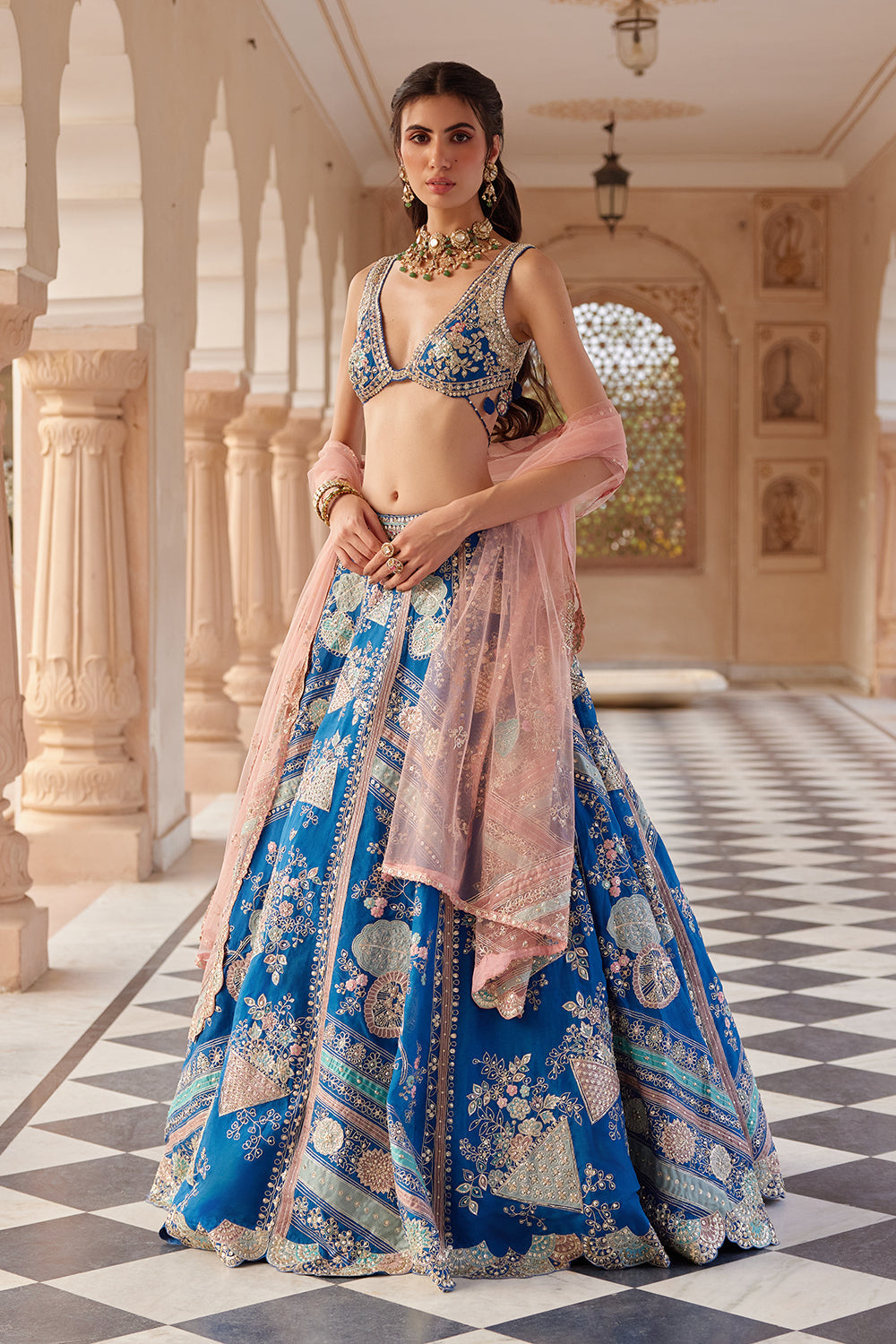 Blueberry Applique Lehenga Set