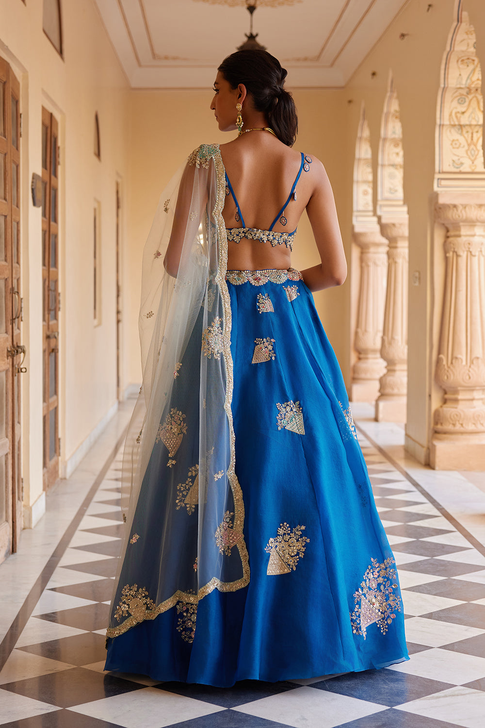 Blueberry Embroidered Lehenga