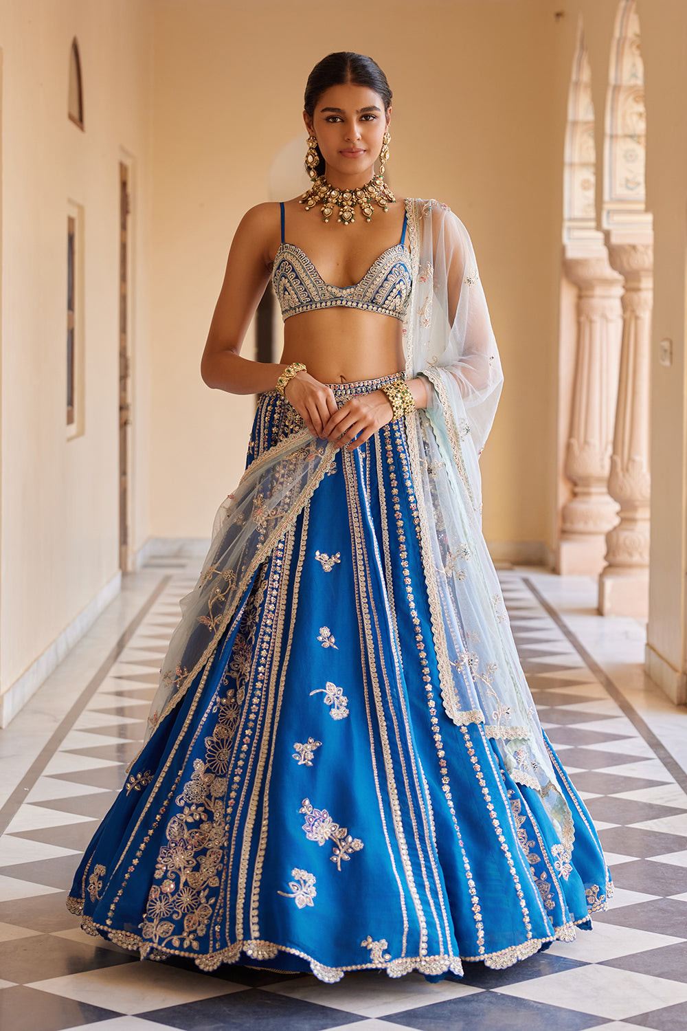 Blueberry Embroidered Lehenga