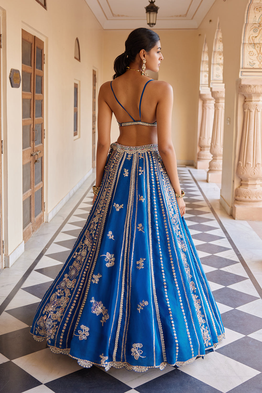 Blueberry Embroidered Lehenga