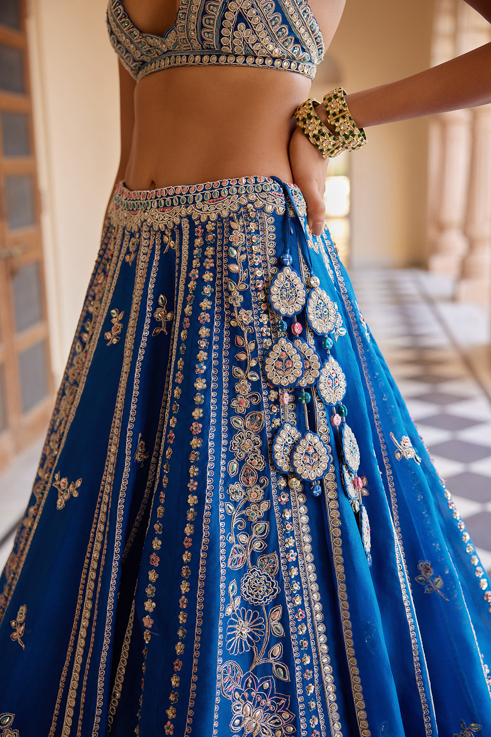 Blueberry Embroidered Lehenga