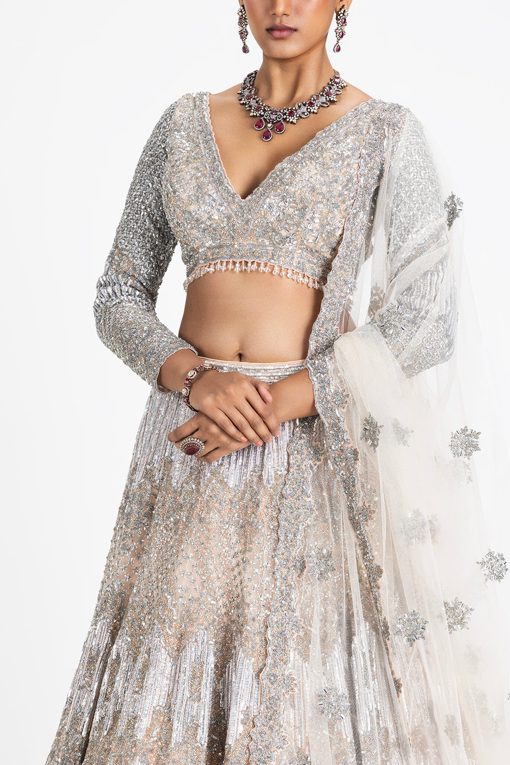 Blush Net Lehenga Set