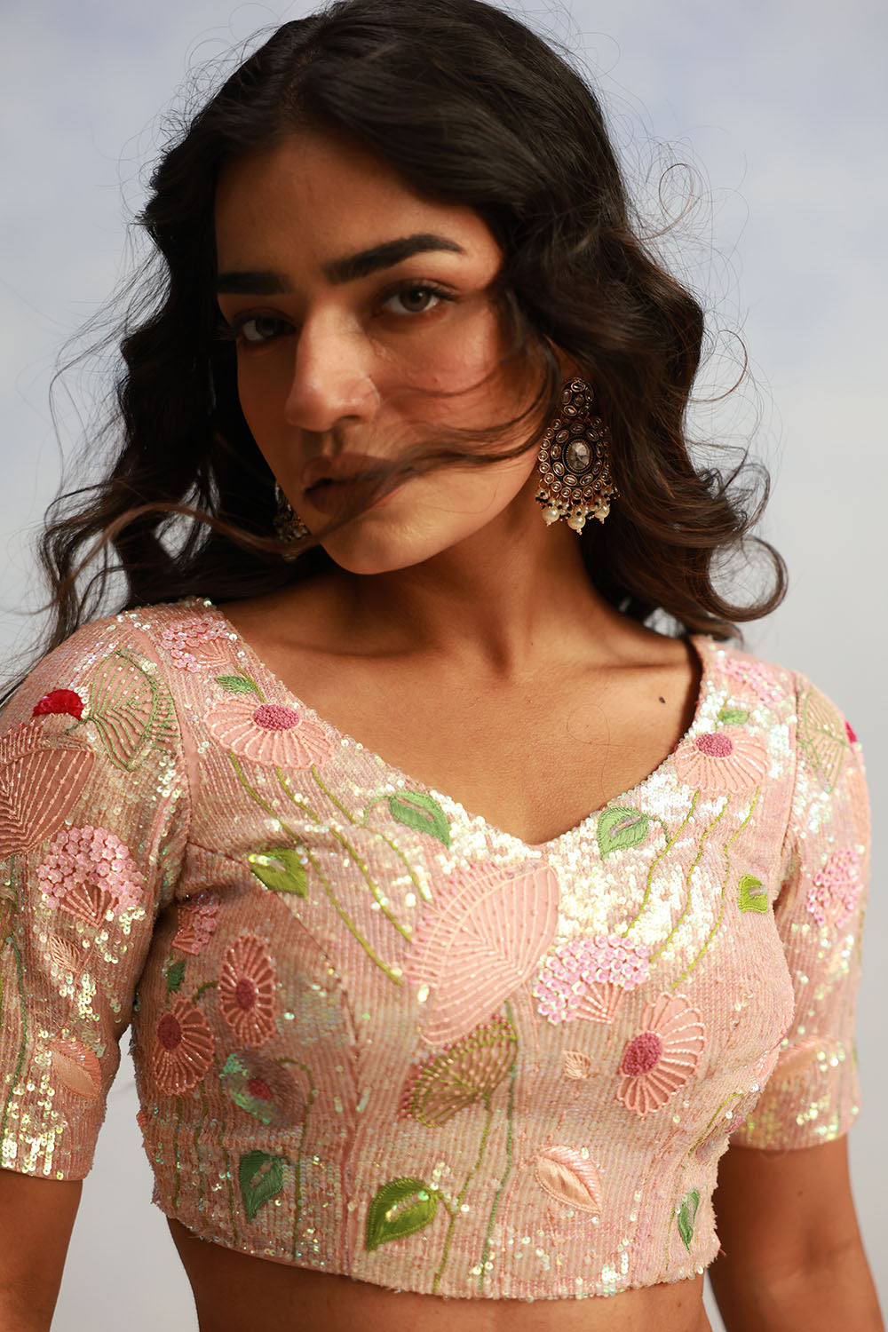 Blush Peach Lehenga Set