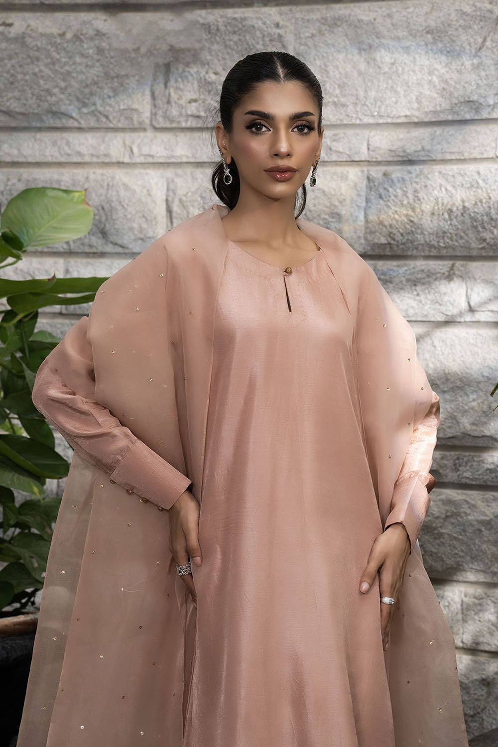 Blush Peach Pure Silk Kurta Set