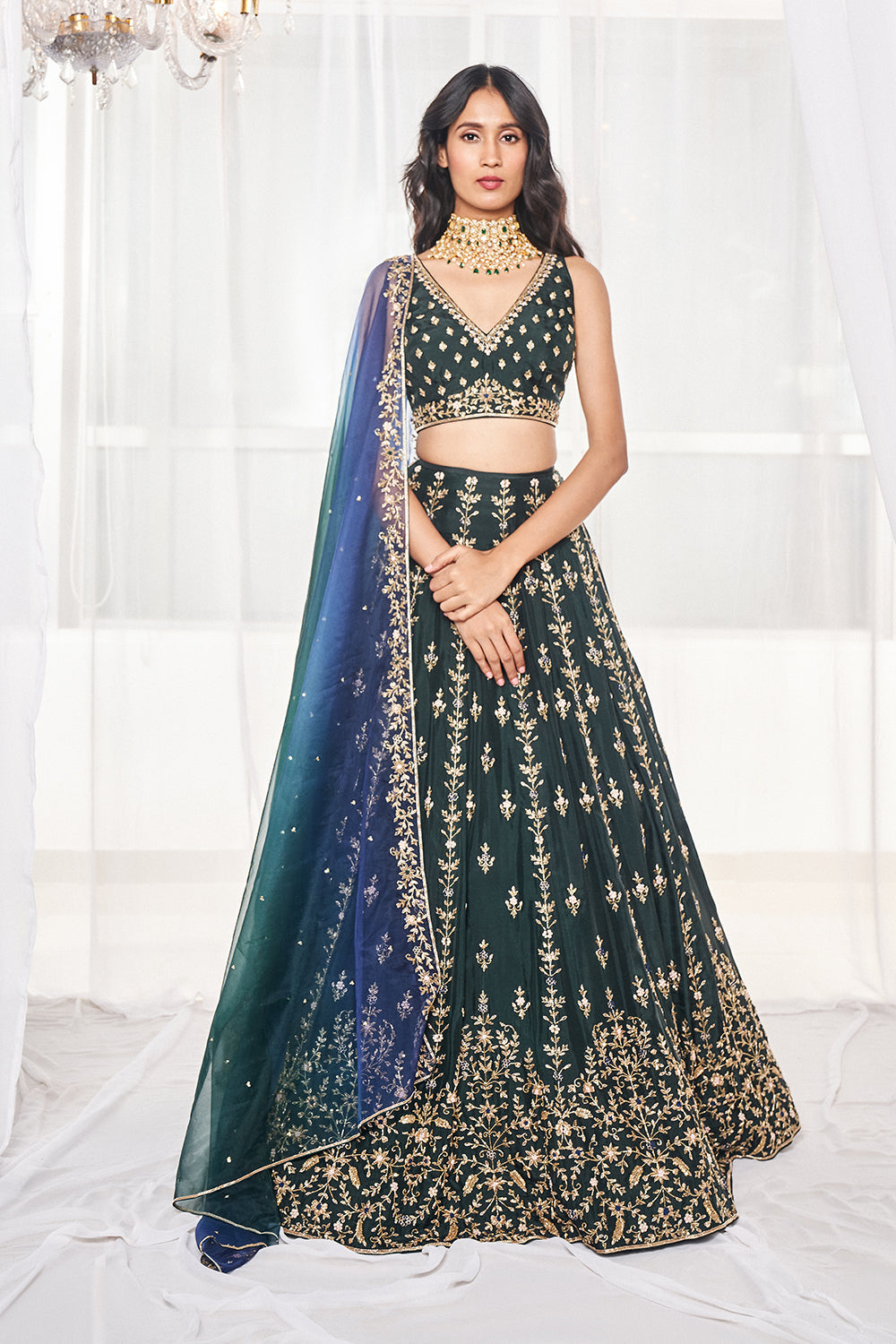 Bottle Green Bridal Set