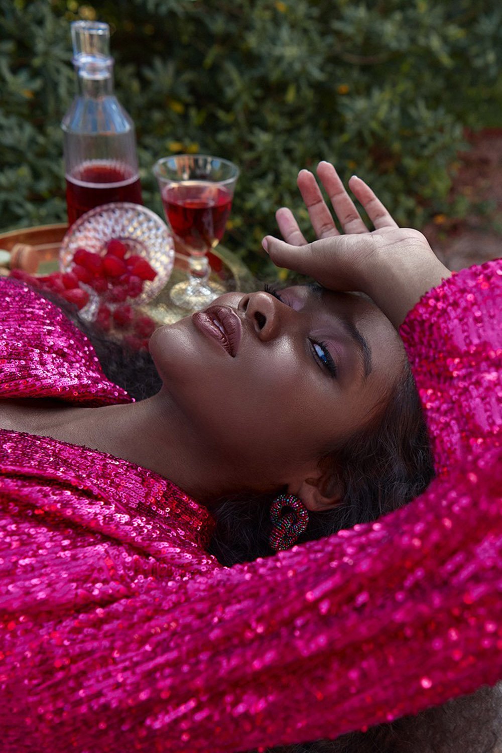 Bright Pink Sequin Blazer Suit