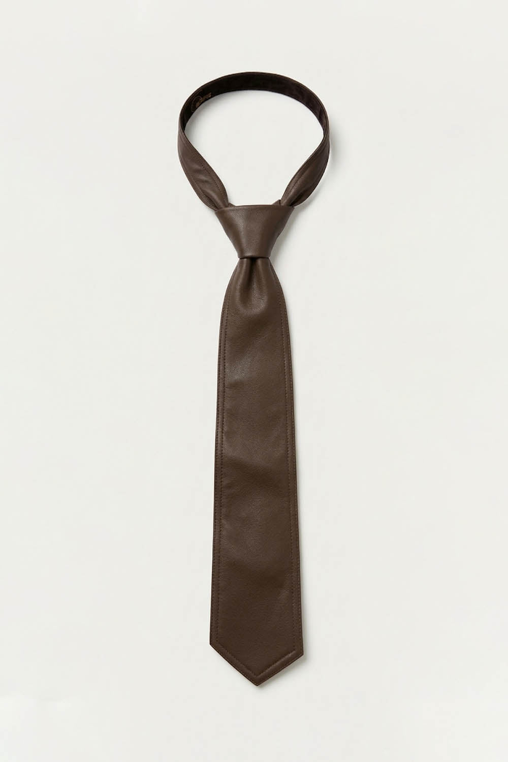 Brown Leatherette Tie