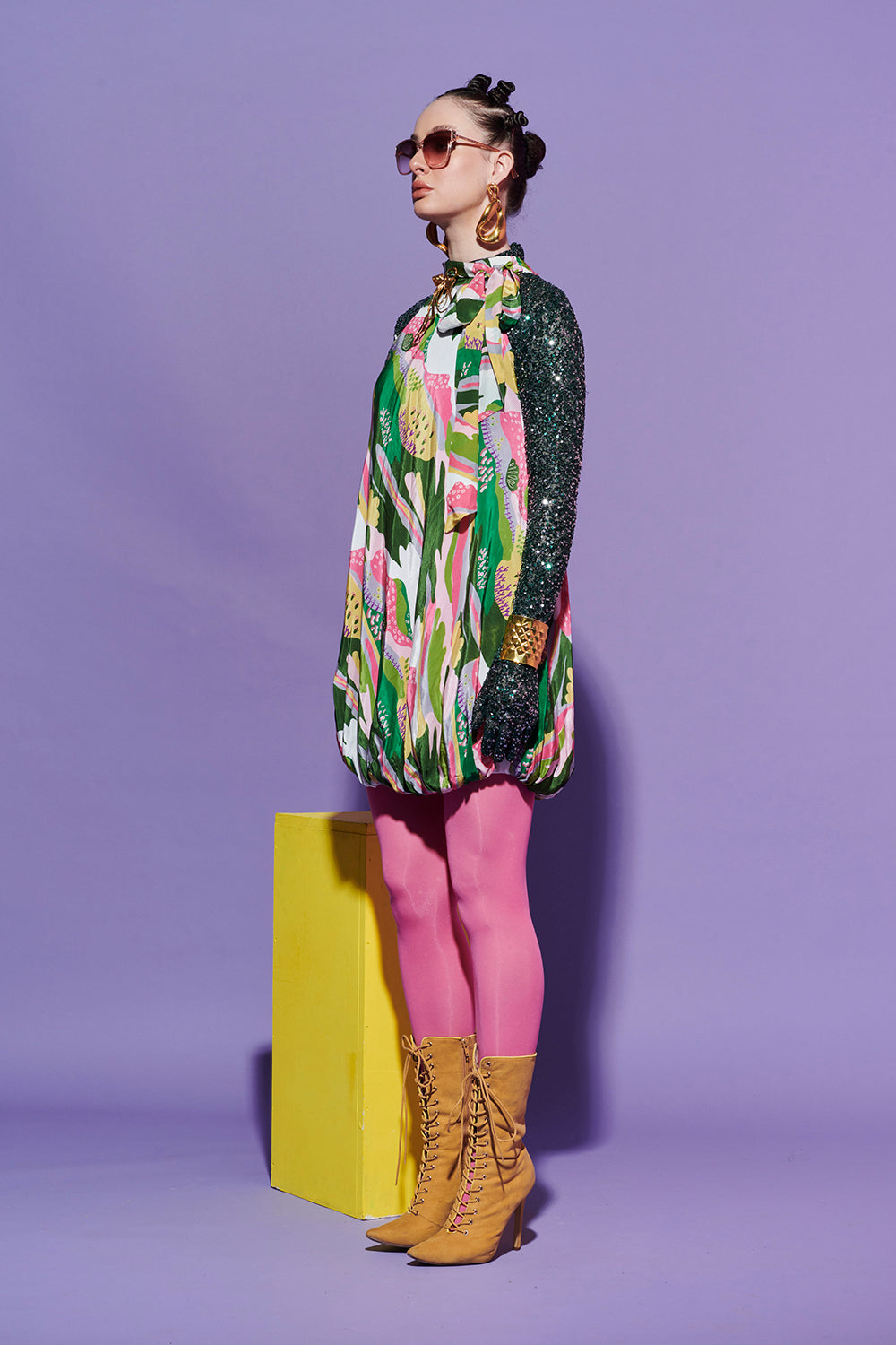 Bubble hem scenery dress