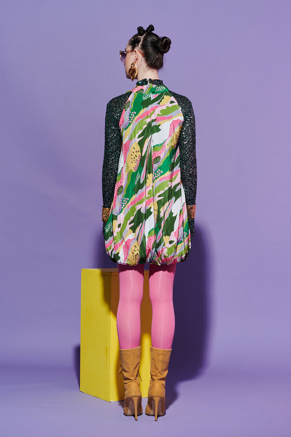 Bubble hem scenery dress