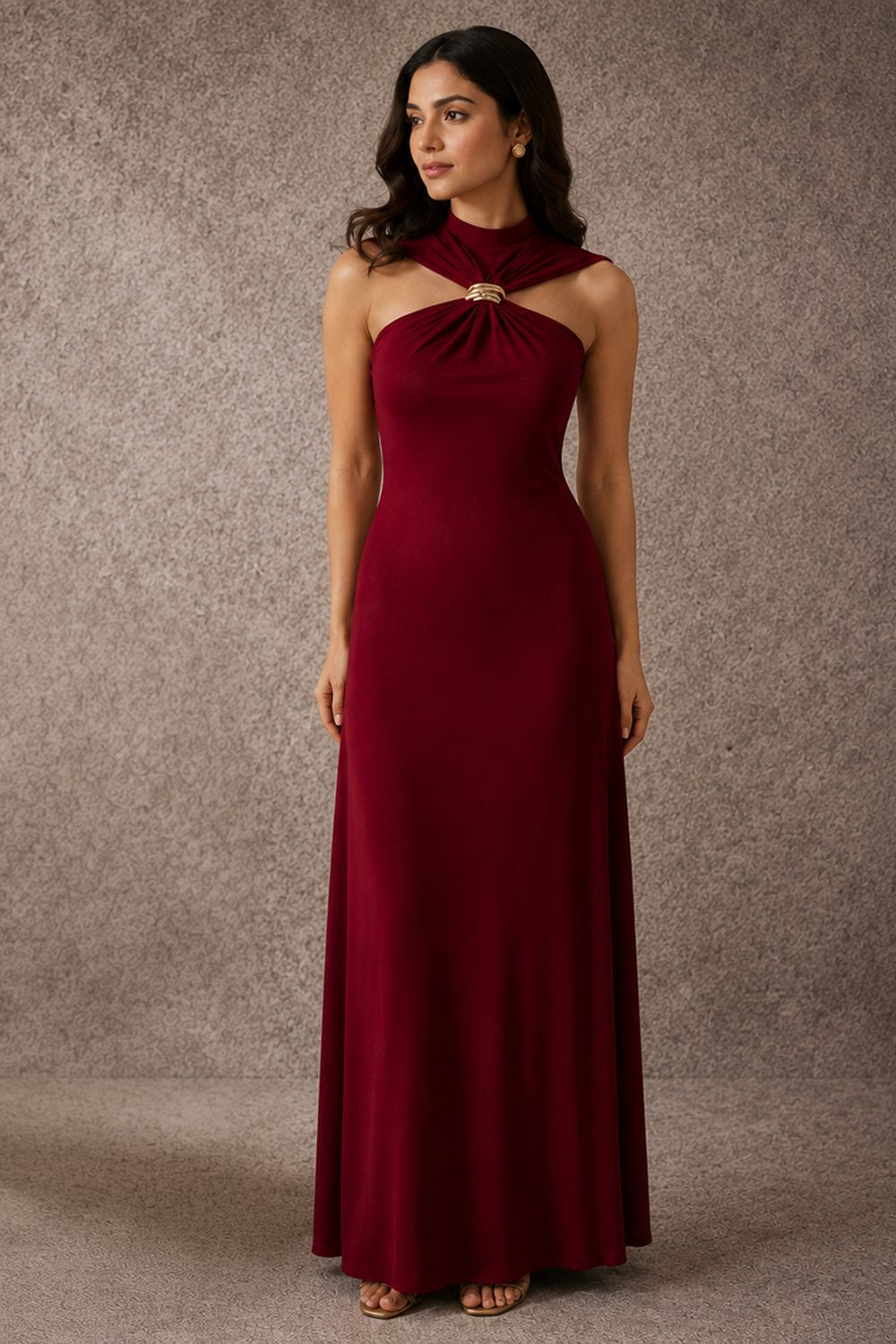 Maroon Maxi Dress