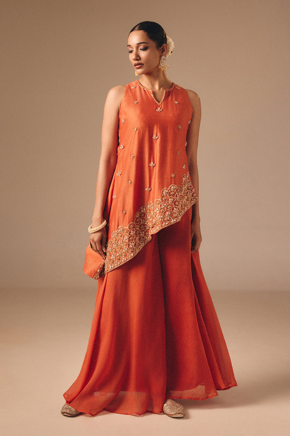 Burnt Orange Kalidaar Set