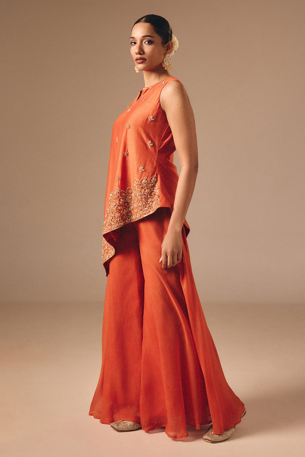 Burnt Orange Kalidaar Set