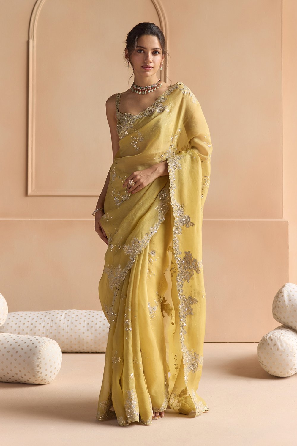 Butter Yellow Saree Set