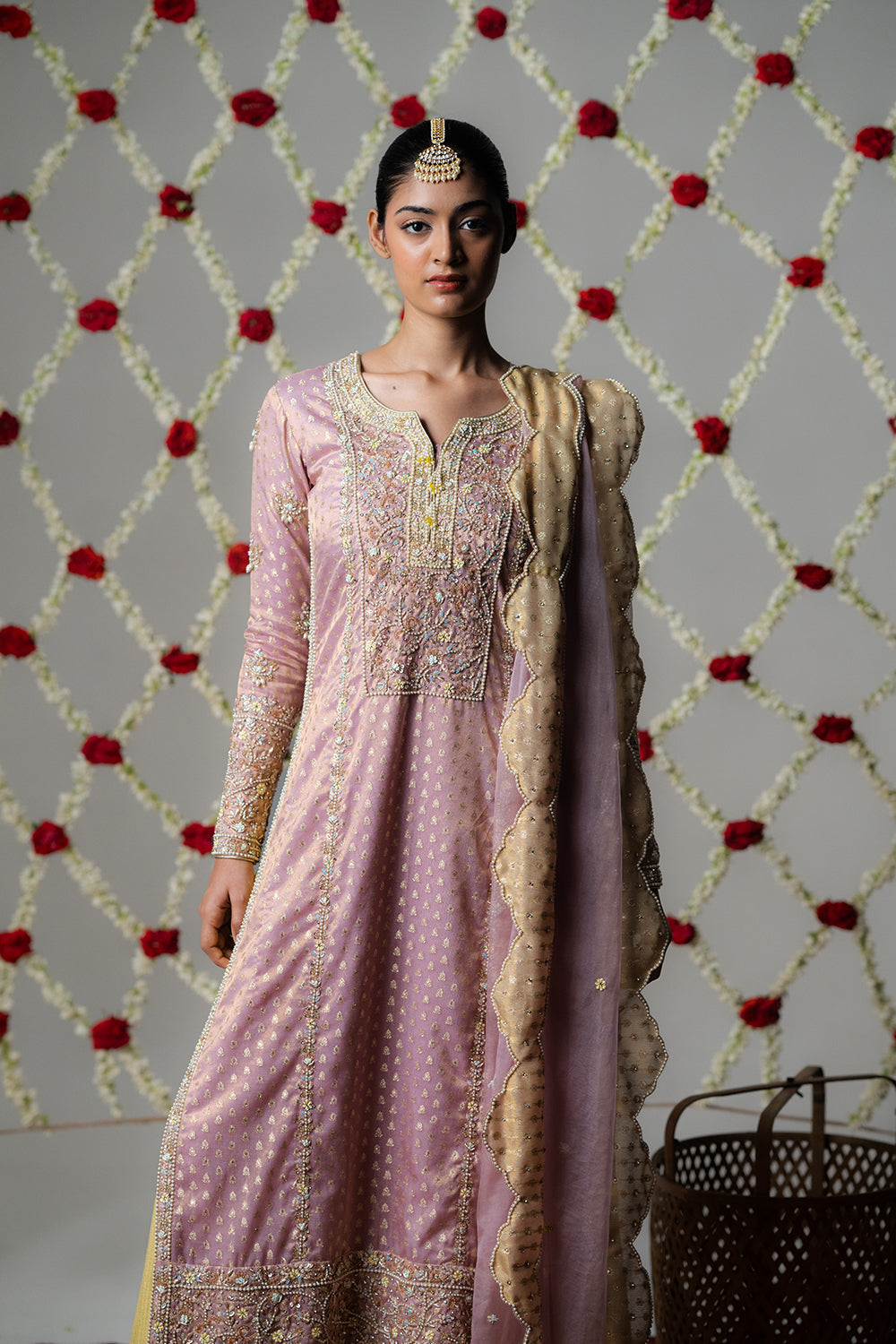 Chalk Pink Booti Tissue Palazzo Set
