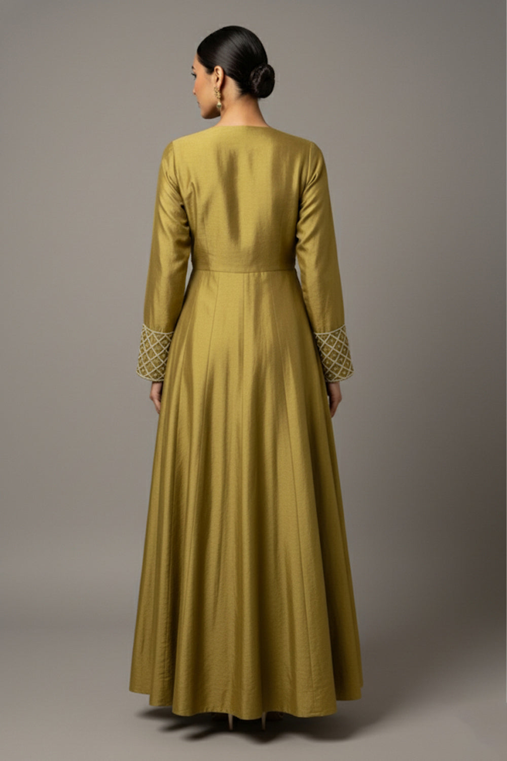 Chanderi Angrakha with Pants Paired with Organza Dupatta