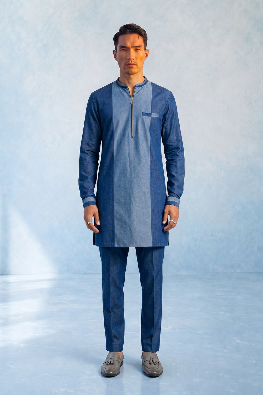 Colour Blocked Kurta Set - Joshua