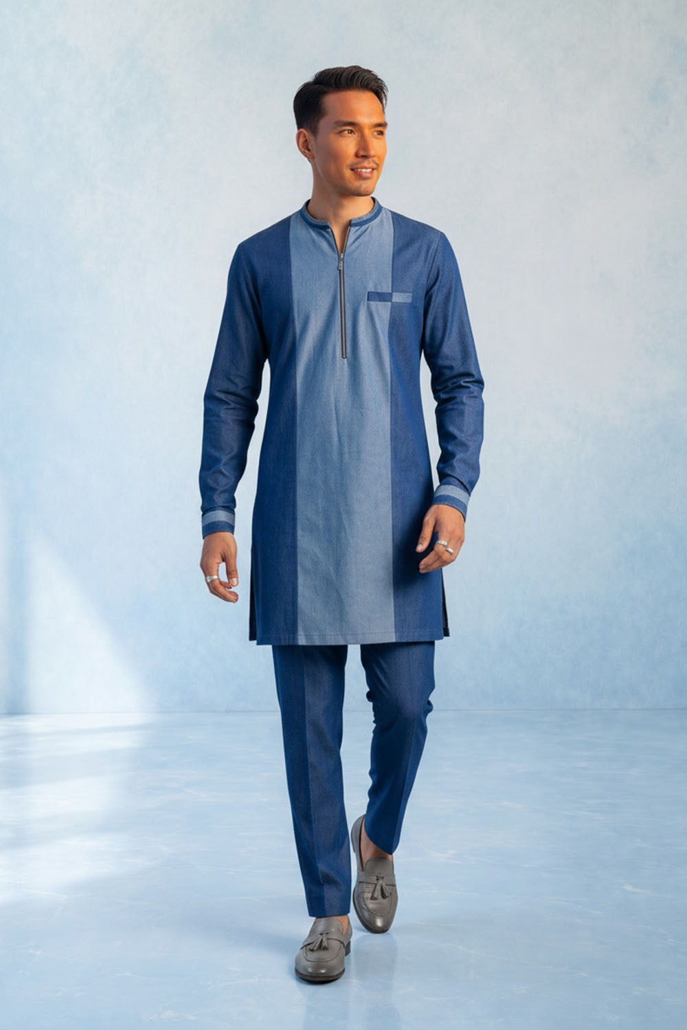 Colour Blocked Kurta Set - Joshua