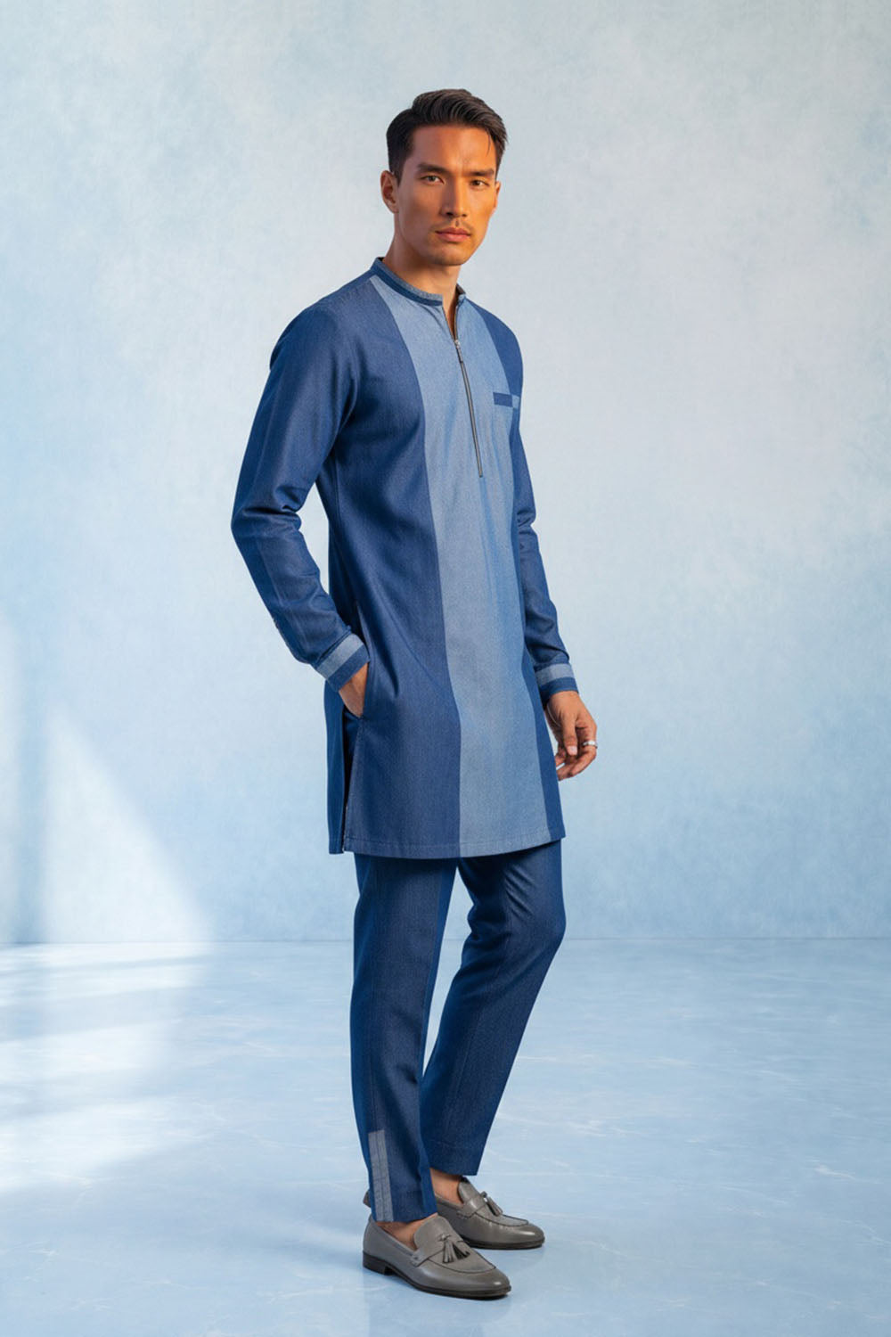 Colour Blocked Kurta Set - Joshua