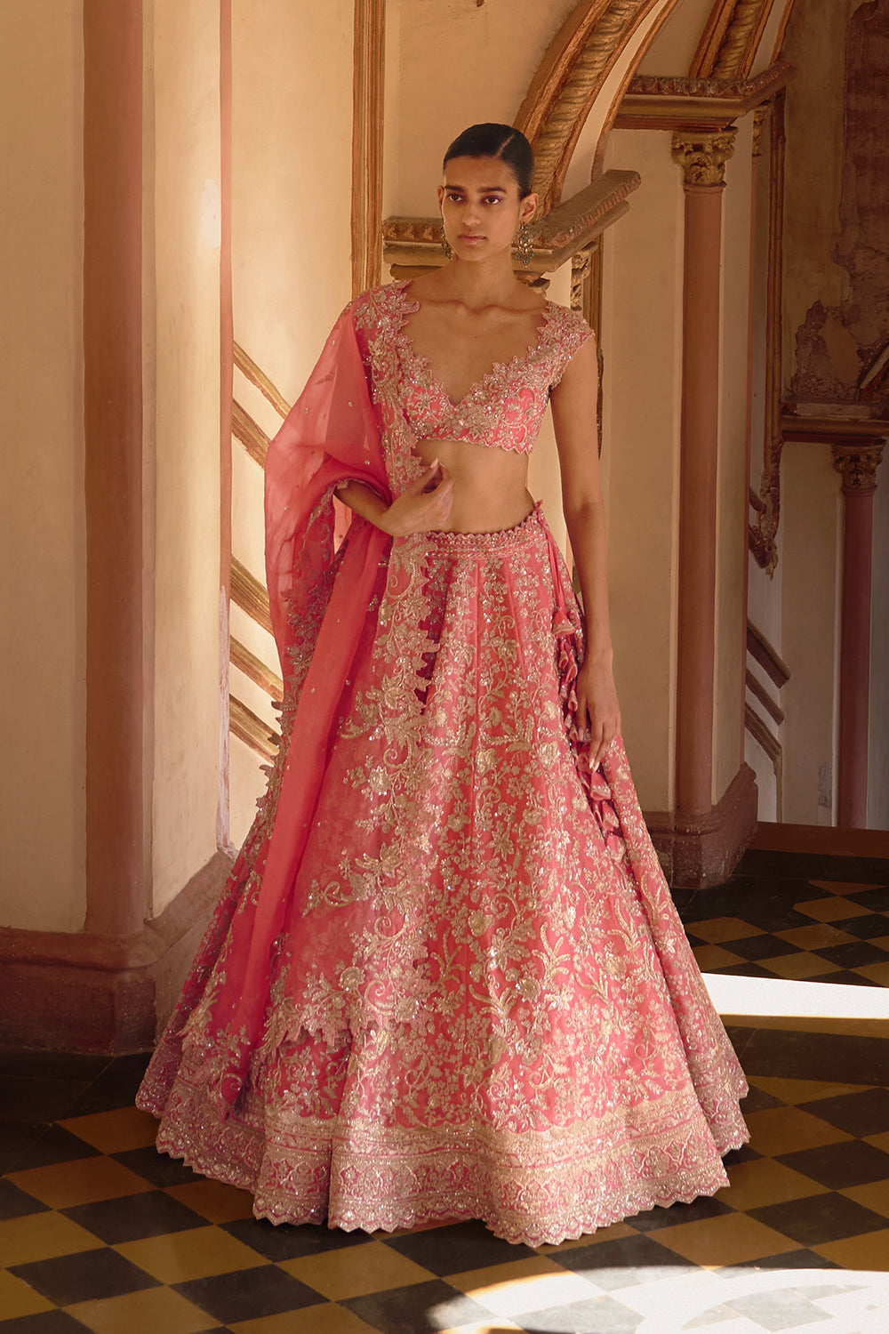 Coral Advika Lehenga Set