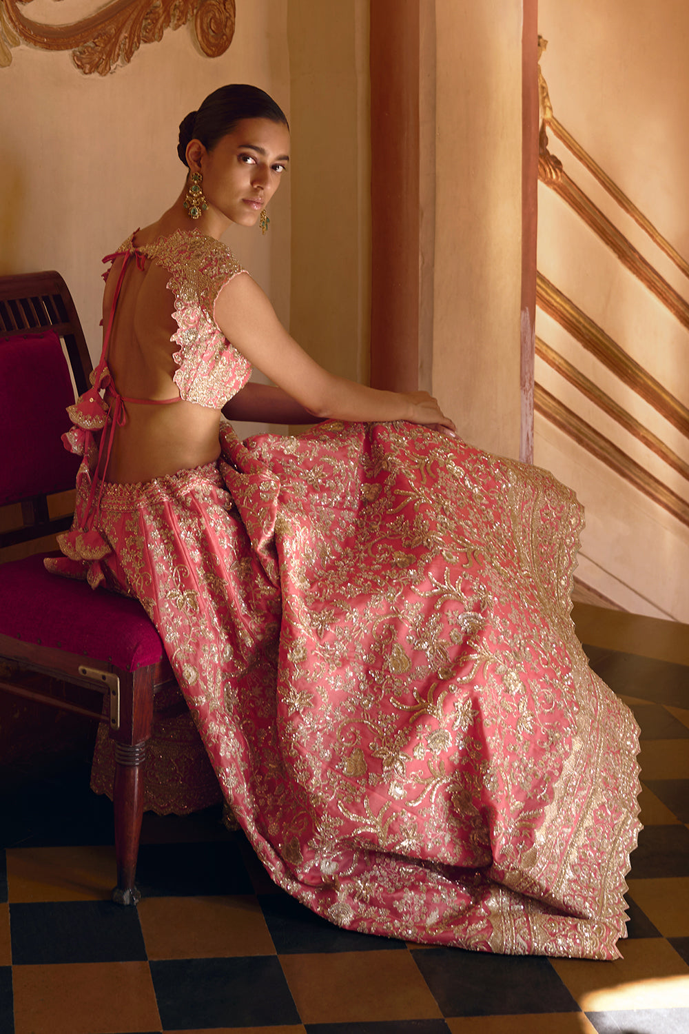 Coral Advika Lehenga Set