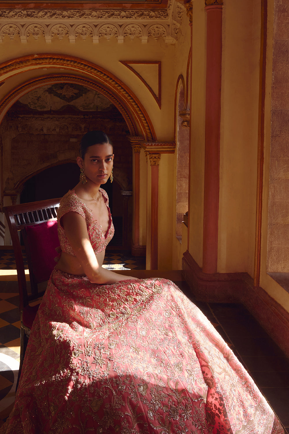 Coral Advika Lehenga Set