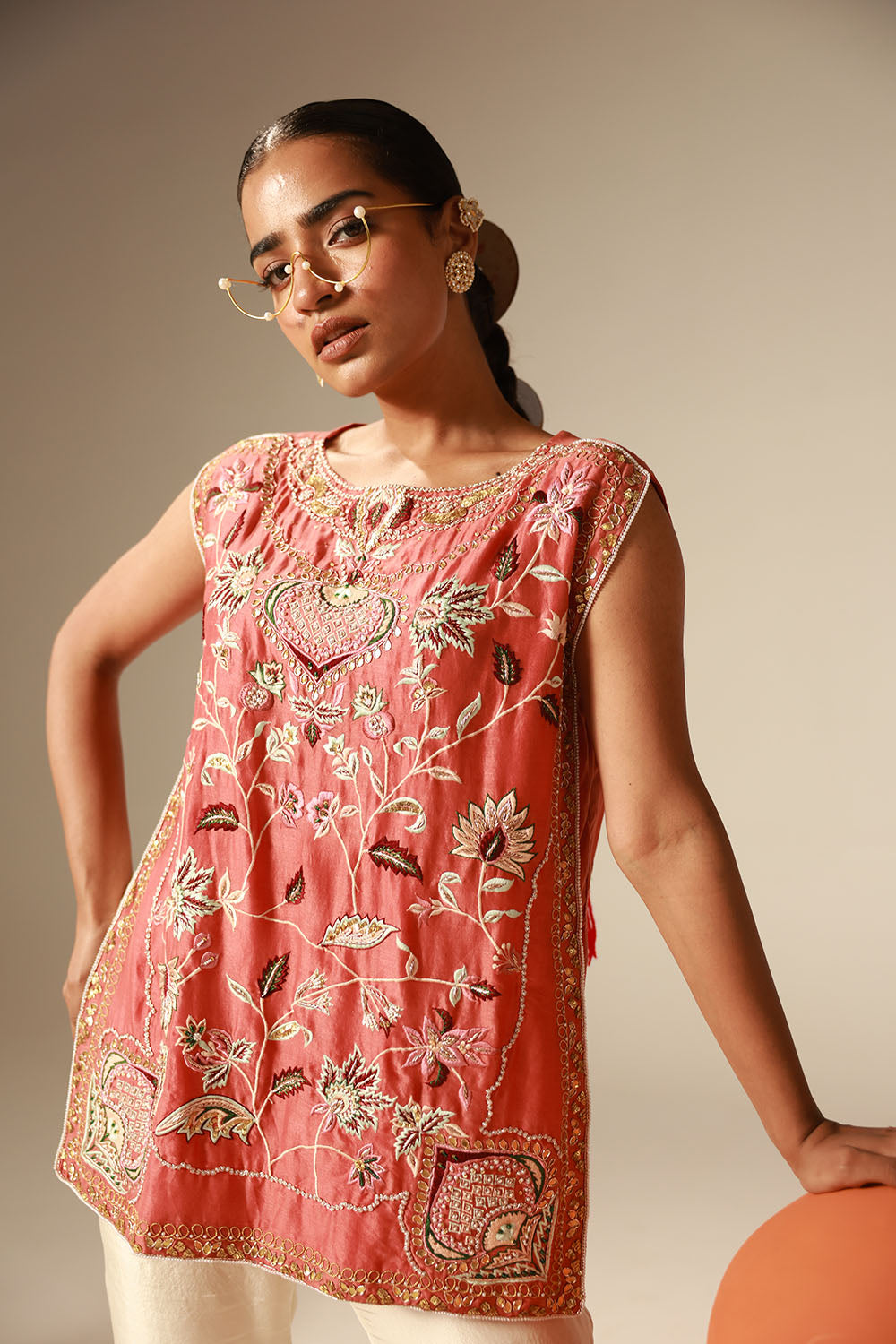 Coral Rose Kurta Set