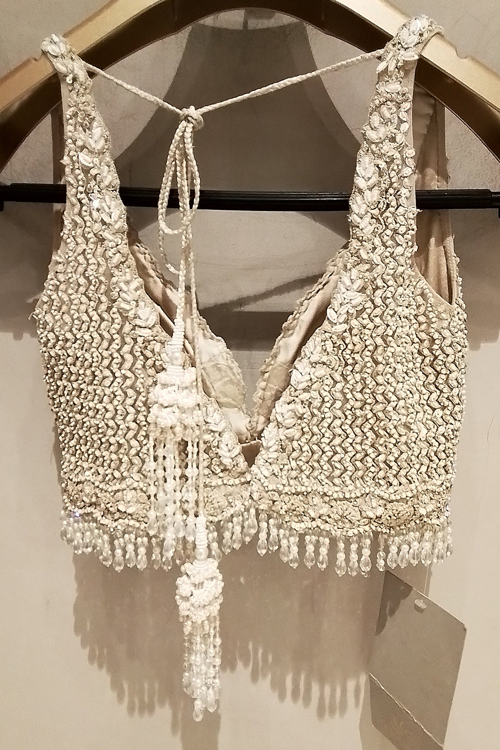 Cream Net Saree