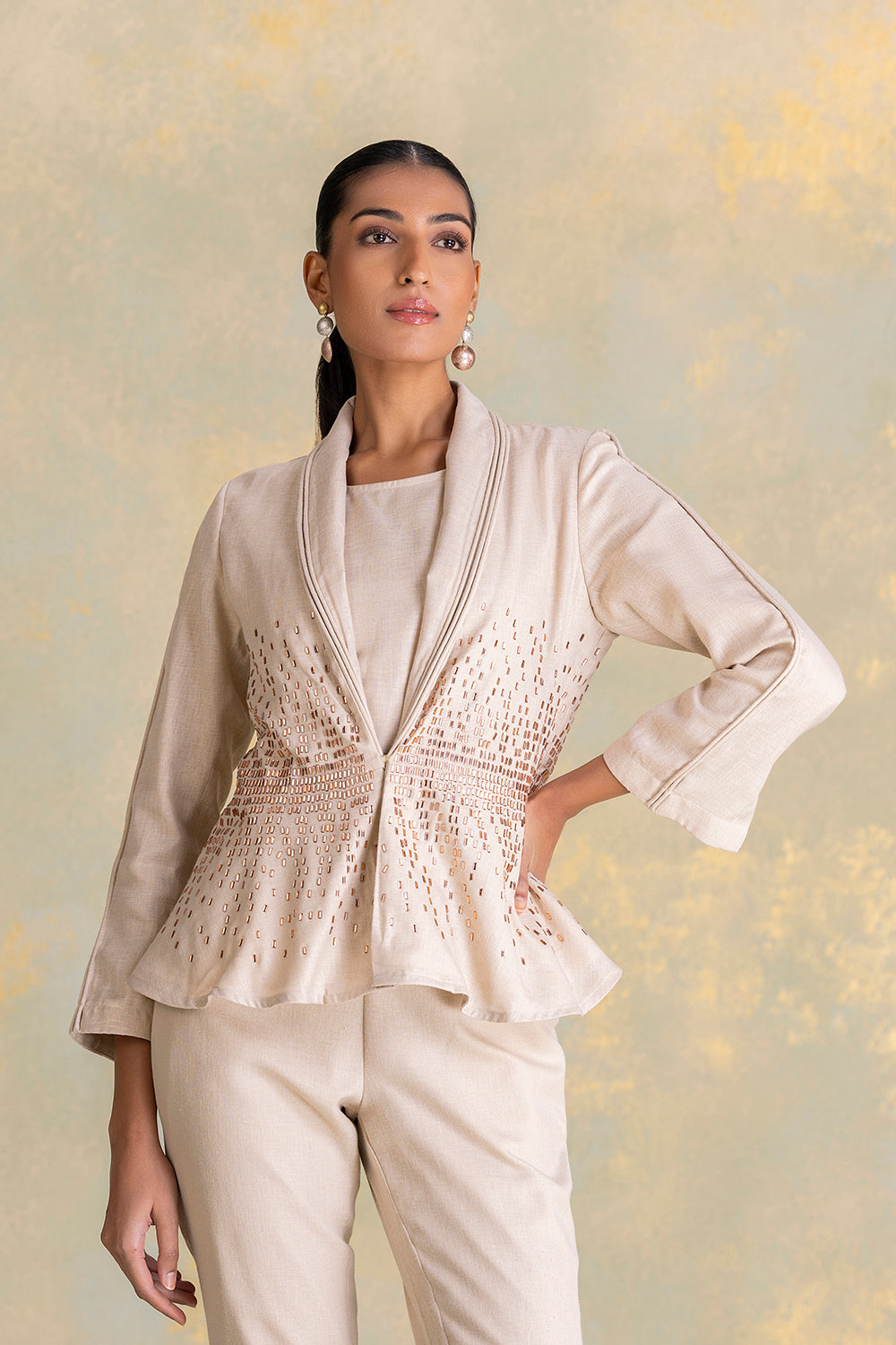 Crystal Rain peplum Jacket set