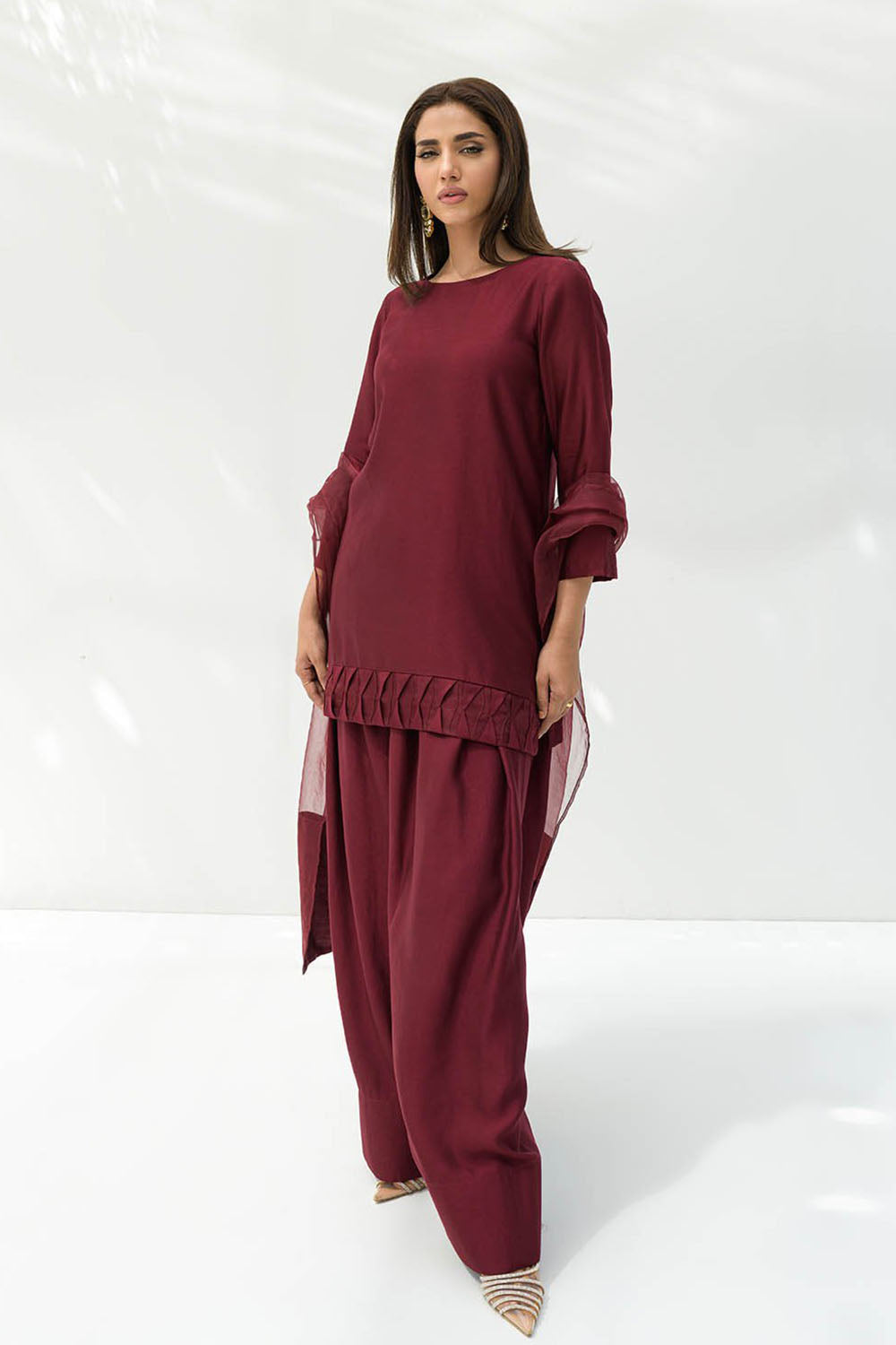 Deep Wine Pure Silk Kurta Set