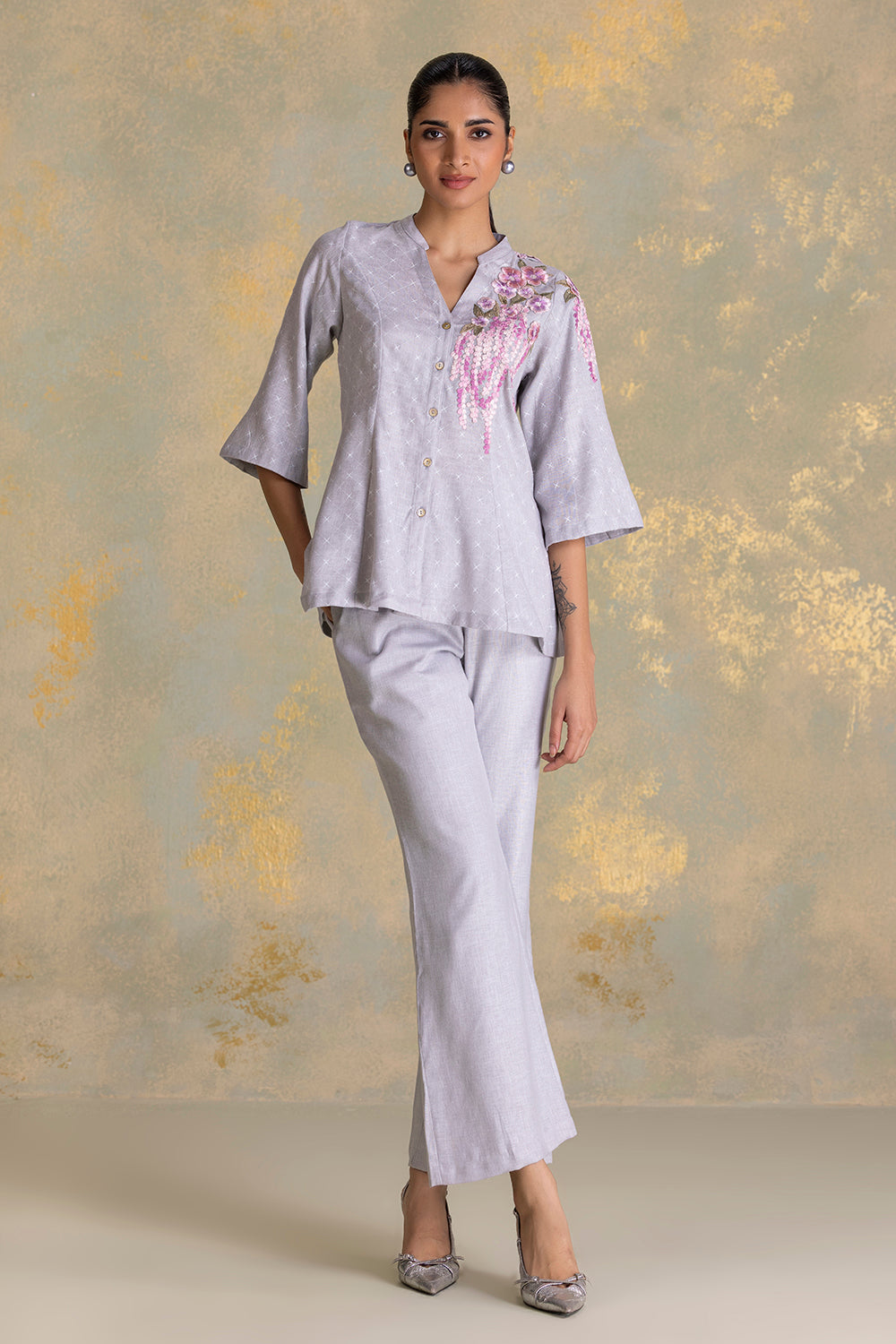 Delfina Peplum Shirt Co-ord