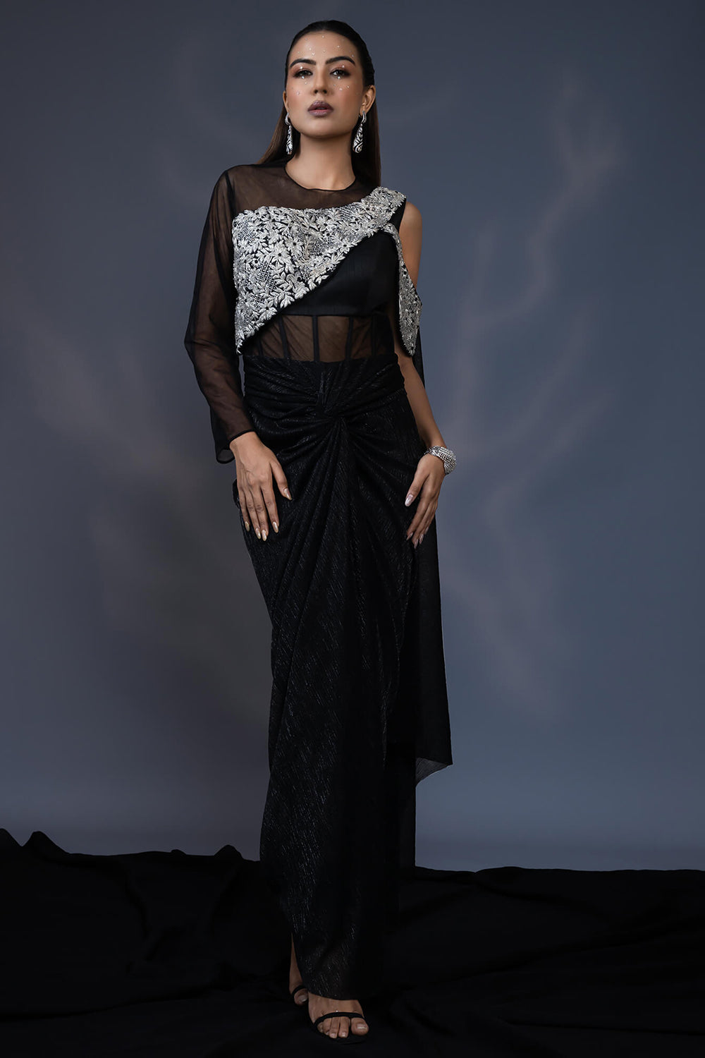 Drape Corset Saree Gown