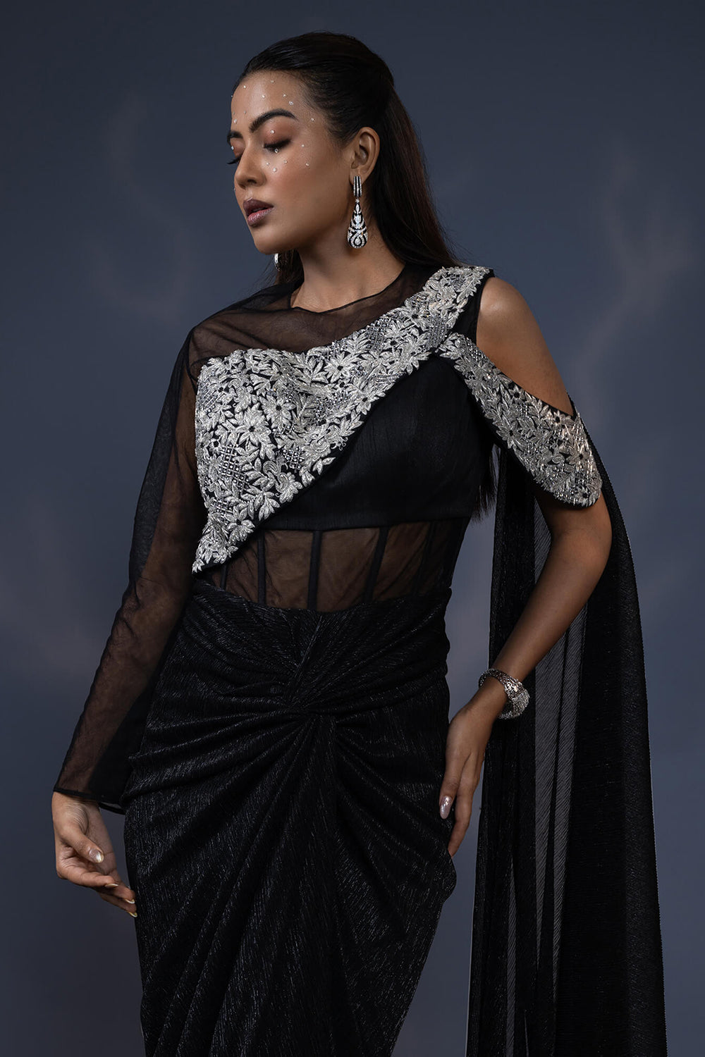 Drape Corset Saree Gown