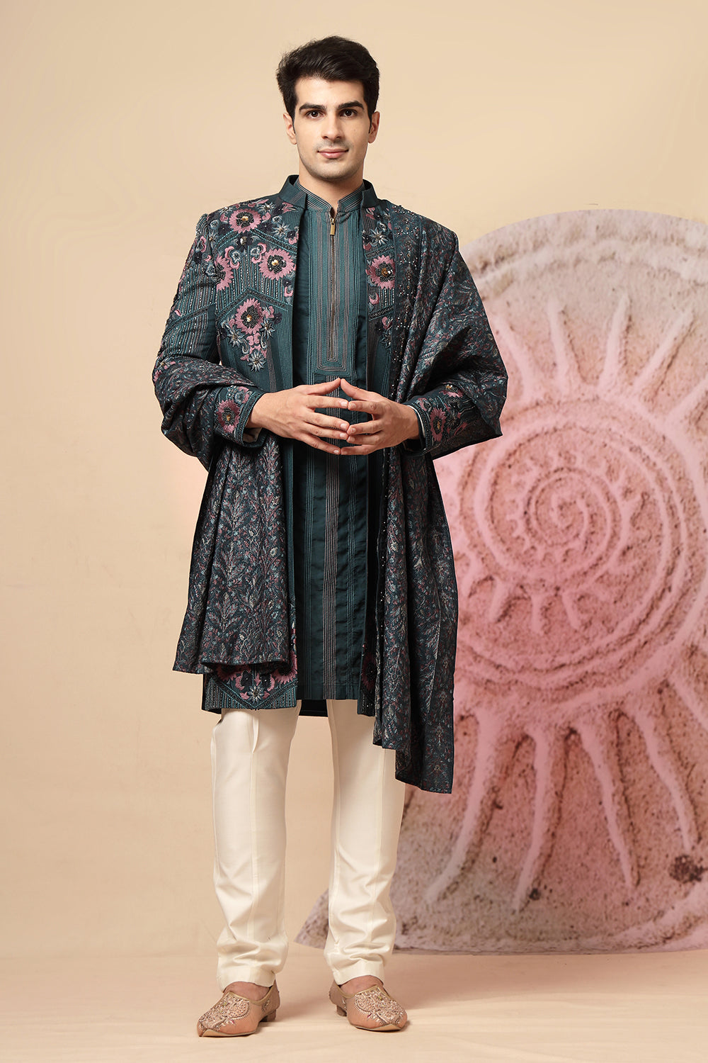 Elegant Blue Sherwani Set