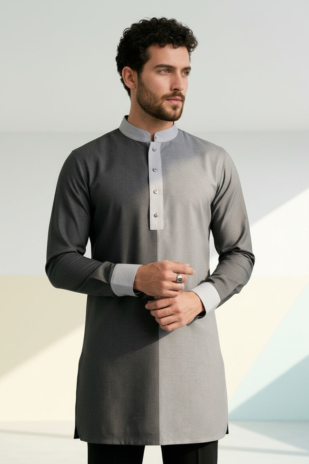 Colour Block Kurta Set - Elian