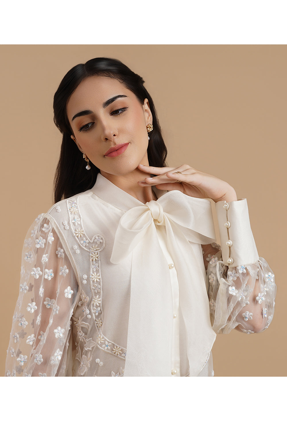 Embroidered Dress In Organza