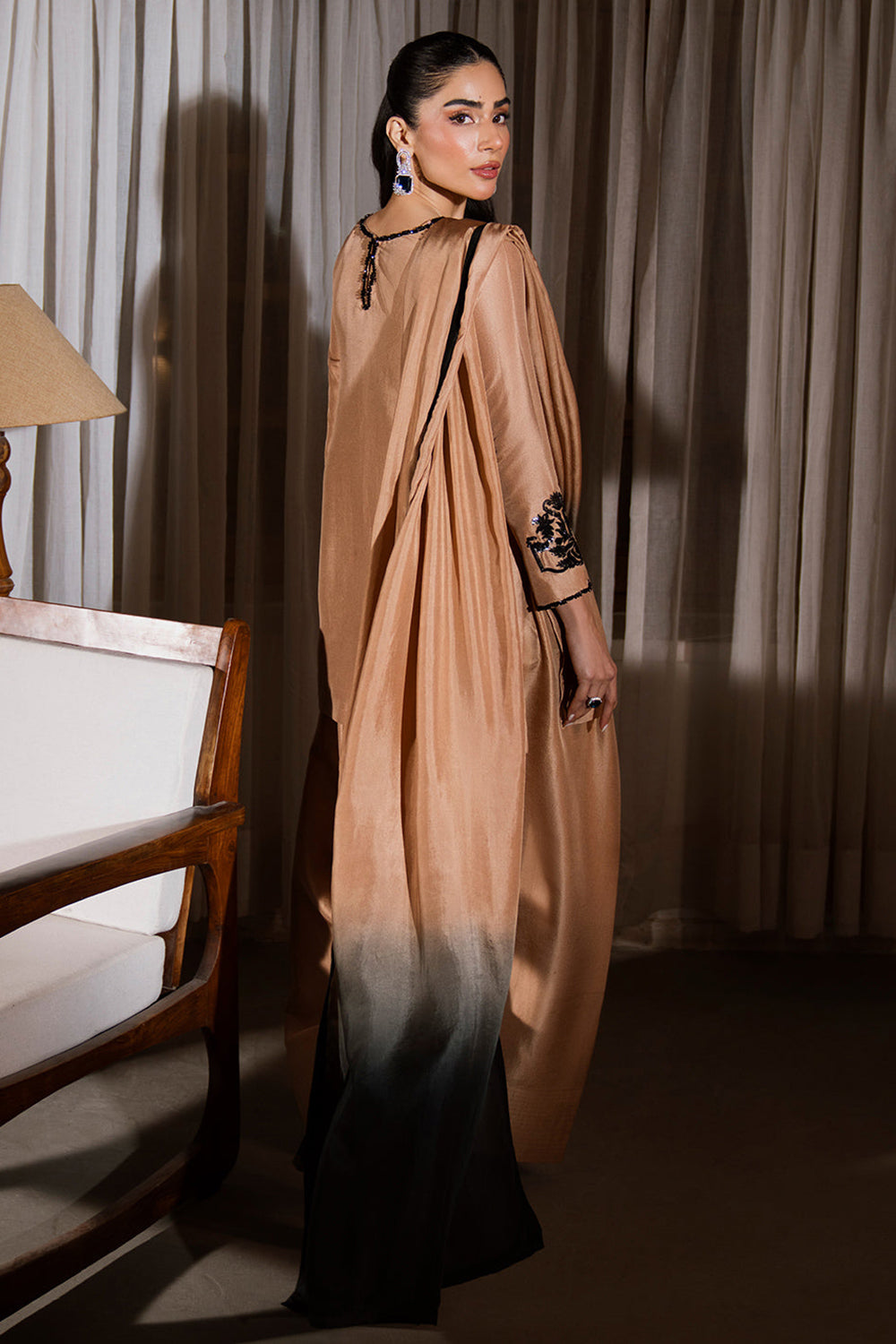 Embroidered Gajji Silk Farshi Suit Set