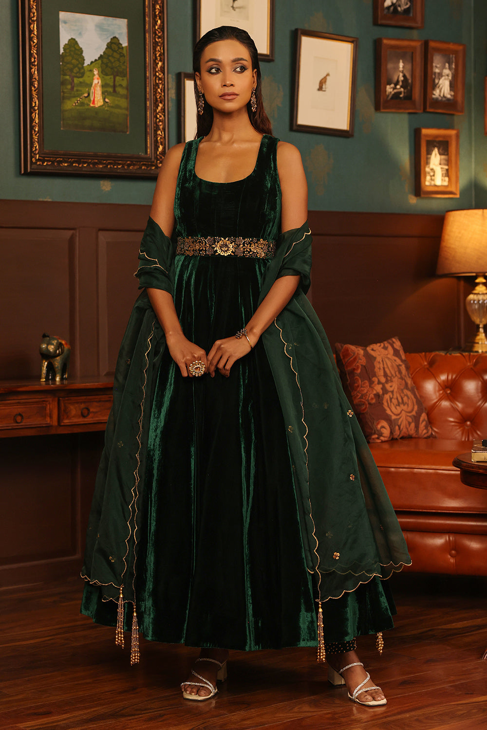 Emerald Anarkali Set