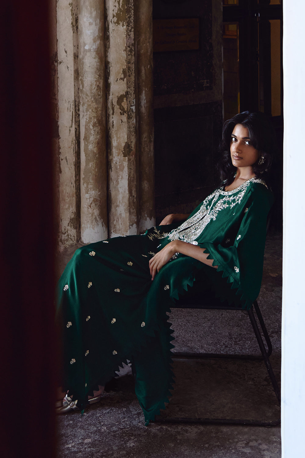 Emerald Green Amra Kaftan Set