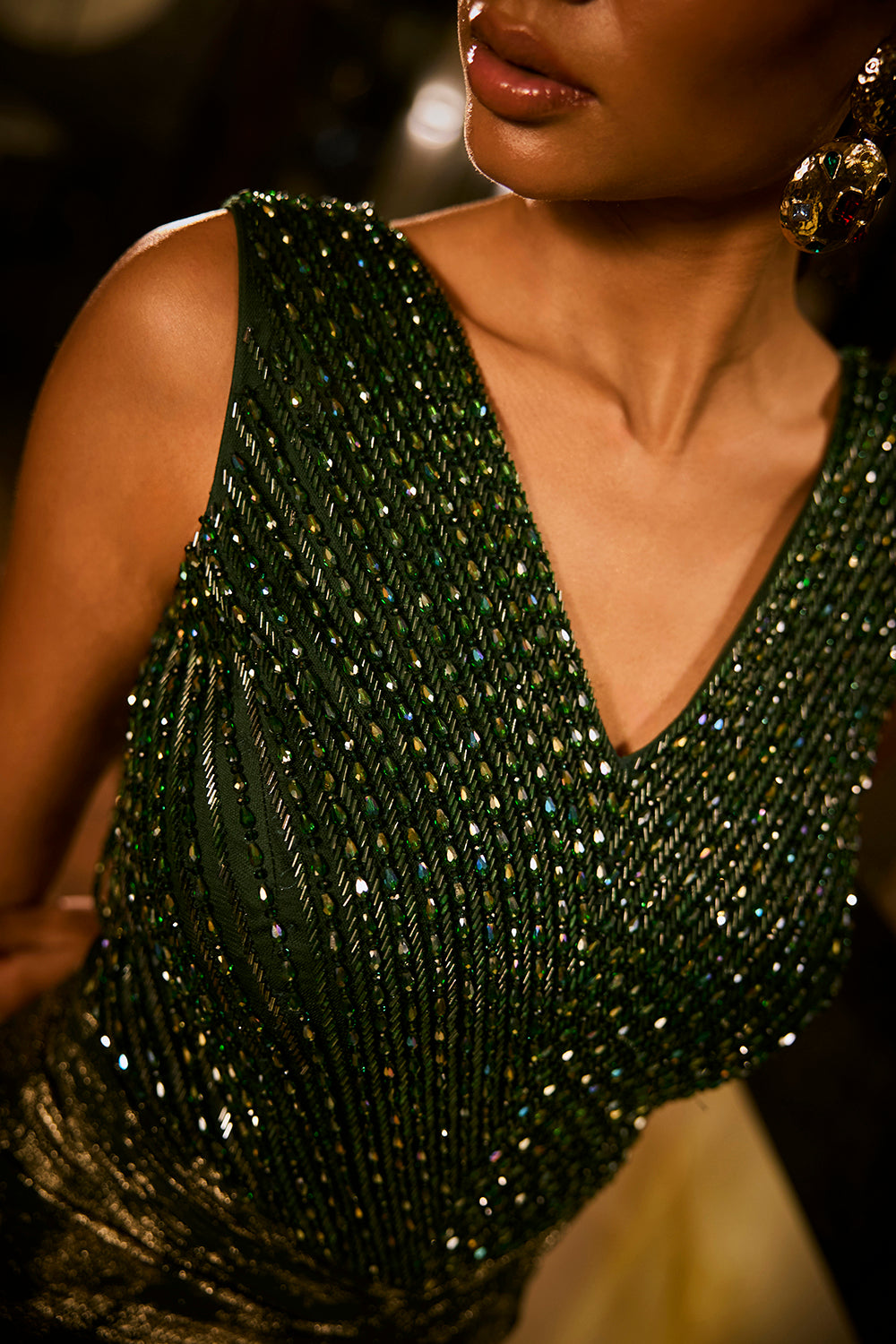 Emerald green embellished gown Emerald green embellished gown