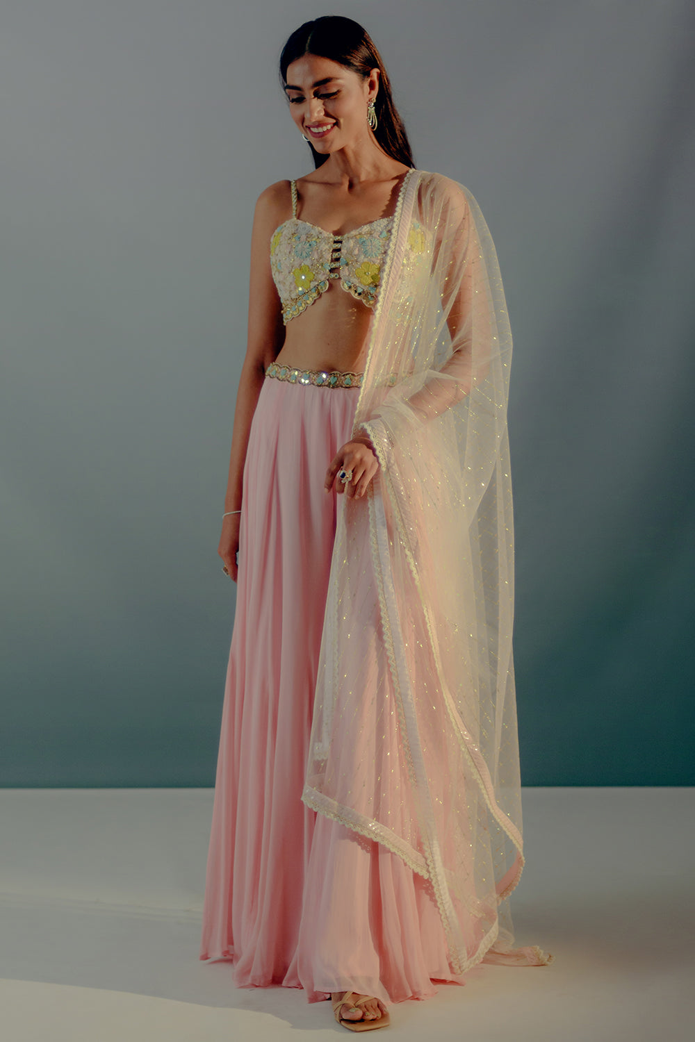 Flamingo Pink  Crop Top & Pallazos Set